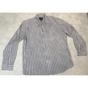 Faconnable men Shirt xl blue striped club deauville button up classic retro